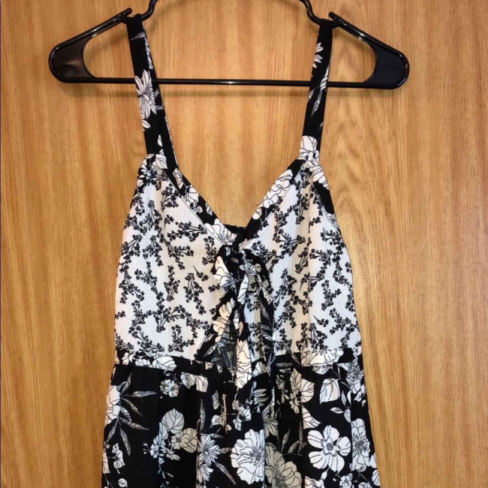 Black and white floral dress